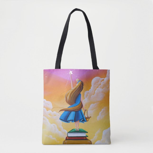 Tote Bag Histoires de temps de lit - Bibliothèque (Devant)