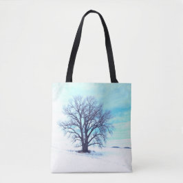 Tote Bag Hiver bleu