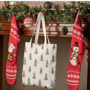 Tote Bag Hiver branché Motif d'arbre de Noël