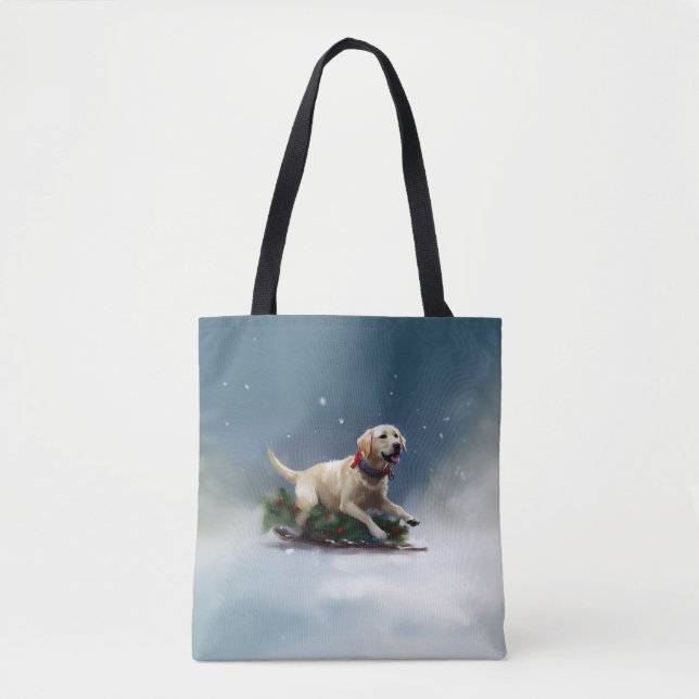 Tote Bag hiver de Noël du Labrador (Devant)