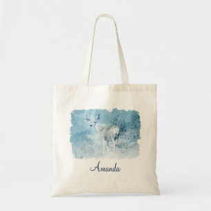 Tote Bag Hivernal Cerfs et Pins sur mesure