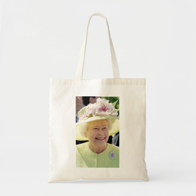Tote Bag HM Queen Elizabeth II dans Turquoise Casquette Pro (Devant)