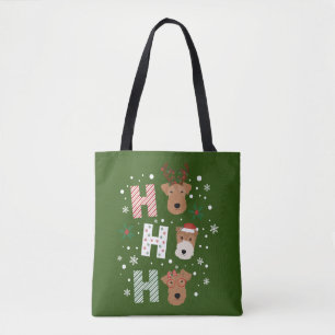 Tote Bag Ho Ho Ho Welsh Terrier Joyeux Noël