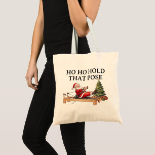 Tote Bag Ho Ho Maintenez Cette Pose Drôle Santa Pilates Noë