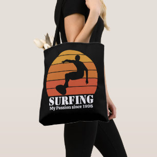 Tote Bag Hobby de surf Retro Sunset Personnaliser