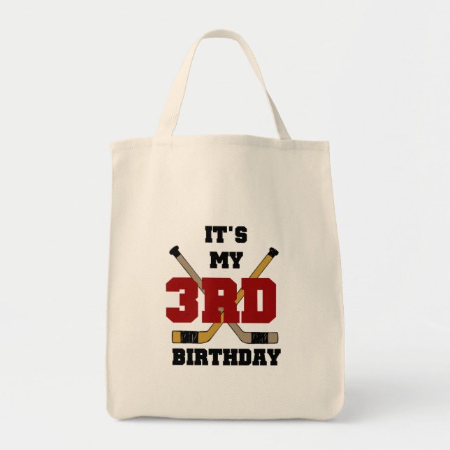 Tote Bag Hockey 3ème anniversaire Tshirts et cadeaux (Devant)