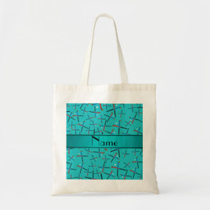Tote Bag Hockey nommé personnalisé de gisement de turquoi
