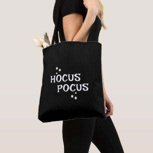 Tote Bag Hocus Pocus Black et White Halloween Stars