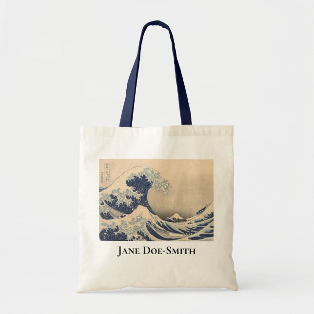 Tote Bag Hokusai personnalisé Grande vague (Devant)