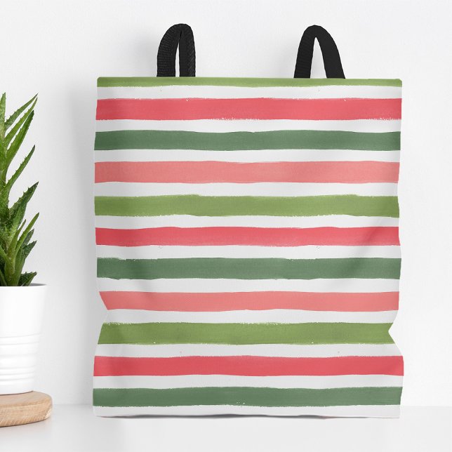 Tote Bag Holly Jolly Stripes (Créateur téléchargé)
