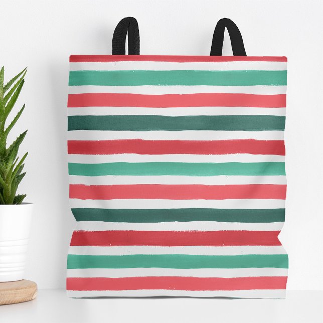 Tote Bag Holly Jolly Stripes (Créateur téléchargé)