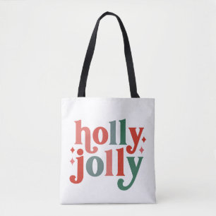 Tote Bag Holly Jolly - Typographie des Fêtes Rétro