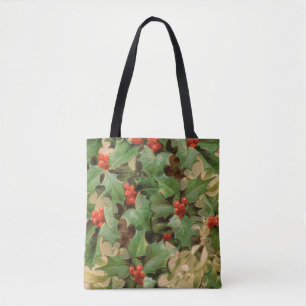Tote Bag Holly Tree Noël Vintage