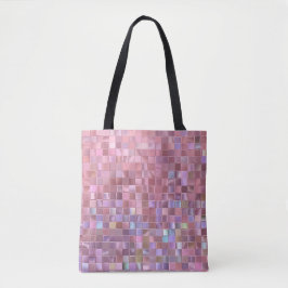 Tote Bag Hologramme imprimé Mosaïque rose