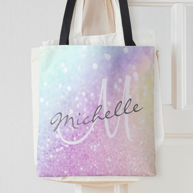 Tote Bag Holographe de Parties scintillant glamour Monogram (Créateur téléchargé)