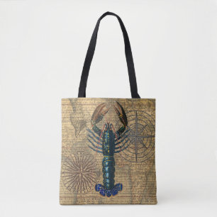Tote Bag Homard Coquillages Fruits de mer Maine Classique O