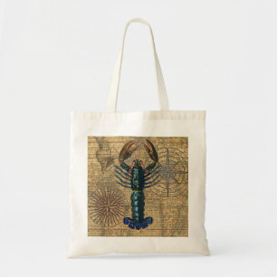 Tote Bag Homard Coquillages Fruits de mer Maine Classique O
