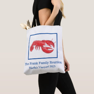 Tote Bag Homard rouge Réunion familiale personnalisée
