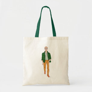 Tote Bag Hombre chaqueta verde y pantalon beige