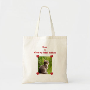 Tote Bag Home Furball Buddy Photo   Cat Mom   Chat dans le 