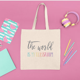 Tote Bag Homeschool Fourre-tout Le monde est ma salle de c