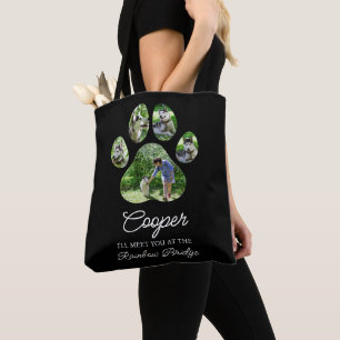 Tote Bag Hommage de l'Empreinte de patte avec nom de l'anim