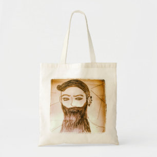 Tote Bag homme barbu manga anime dans un monde tordu