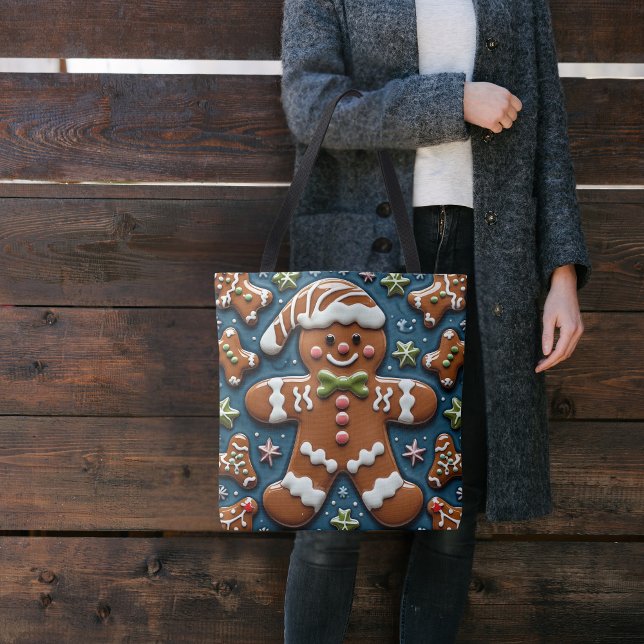 Tote Bag Homme de pain d'épice de neige de Noël (Créateur téléchargé)
