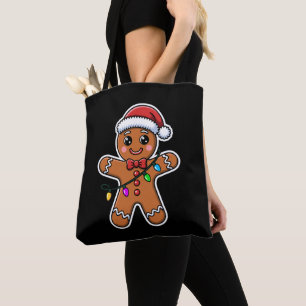 Tote Bag Homme en pain d'épices de Noël Chapeau de Père Noë