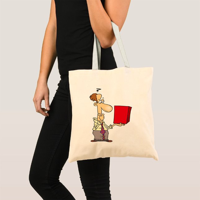 Tote Bag Homme Regardant Une Boîte (Créateur téléchargé)