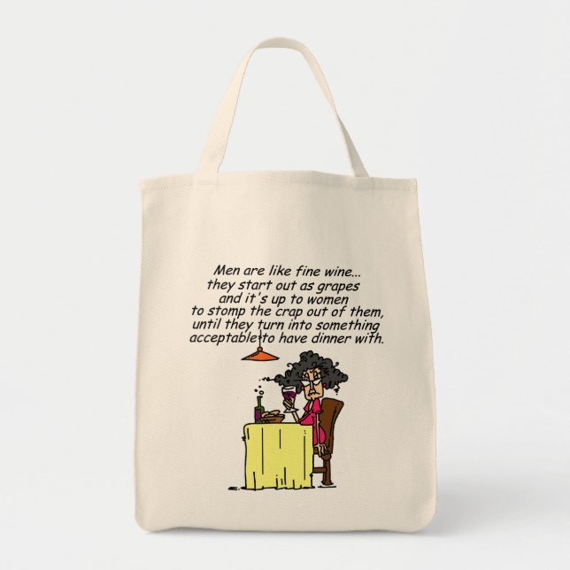Tote Bag Hommes et FIne Humour de vin (Devant)
