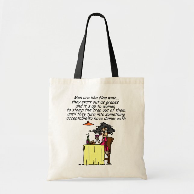 Tote Bag Hommes et FIne Humour de vin (Devant)