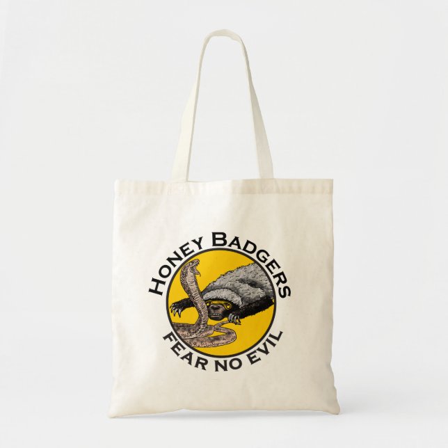 Tote Bag Honey Badgers ne crains pas mal Jaune effrayant An (Devant)