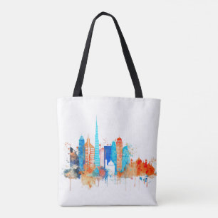 Tote Bag Horizon d'aquarelle de Dubaï