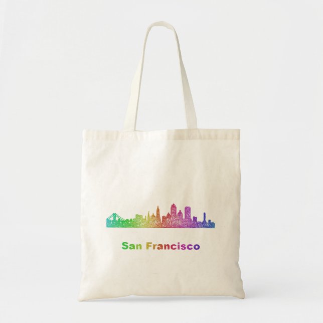 Tote Bag Horizon de San Francisco d'arc-en-ciel (Devant)