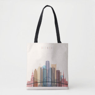 Tote Bag Horizon de ville de Detroit, Michigan