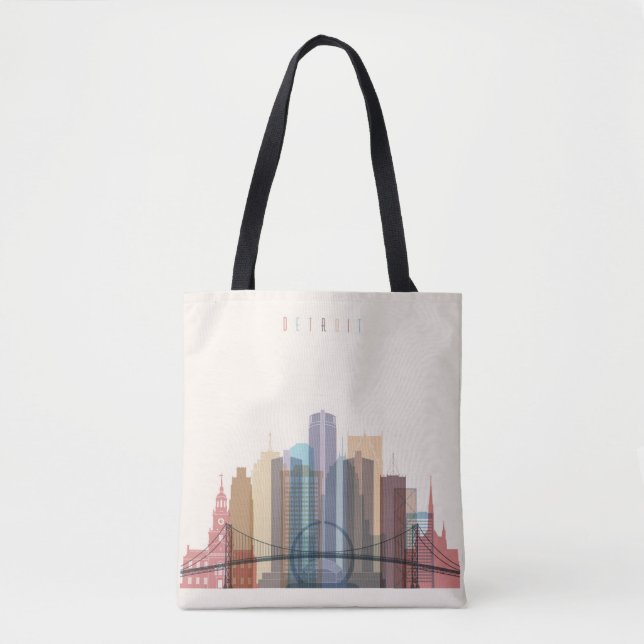 Tote Bag Horizon de ville de Detroit, Michigan | (Devant)
