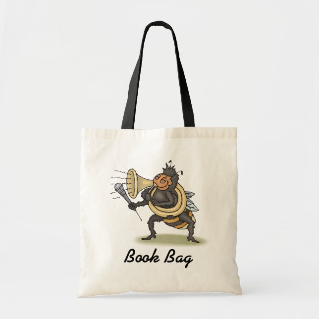 Tote Bag Hornet guêpe abeille jouer de la musique (Devant)
