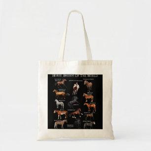 Tote Bag Horse Breeds Equestrian Horseback Riding Lover 235
