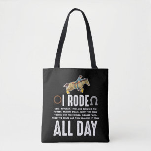Tote Bag Horse Riding Pony Funny Horseback Horse Lover