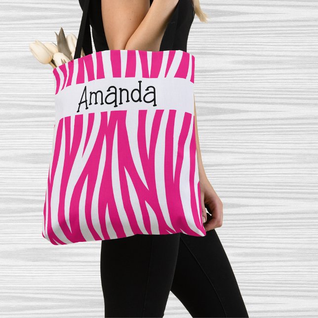 Tote Bag Hot Pink Wavy Animal Print Tote (Créateur téléchargé)
