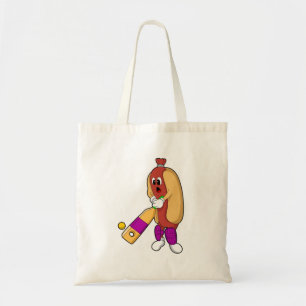 Tote Bag Hotdog au cricket avec batte de cricket