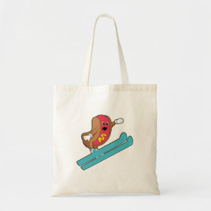 Tote Bag Hotdog comme sauteur de ski avec Ski.PNG