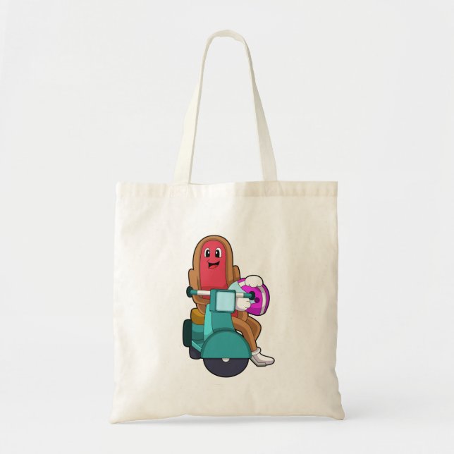 Tote Bag Hotdog en vélo avec Scooter.PNG (Devant)