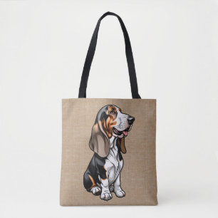 Tote Bag Hound Tricolor Basset