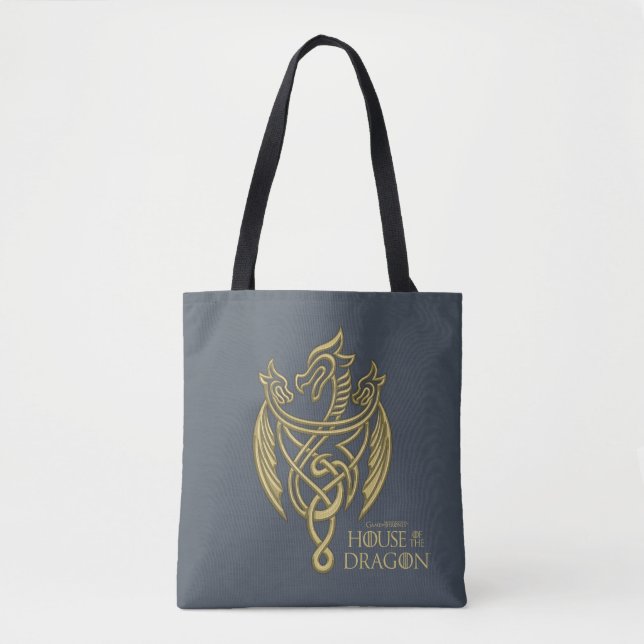 Tote Bag HOUSE of the Dragon | Golden Filigree Dragon Crest (Devant)