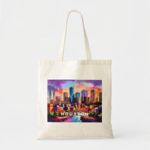 Tote Bag Houston Skyline Abstrait Art