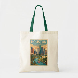 Tote Bag Houston Texas Illustration Voyage Art Rétro