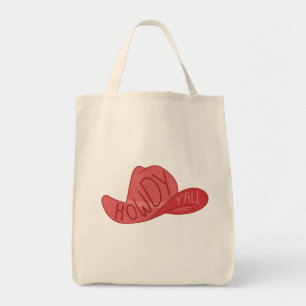 Tote Bag Howdy Y'all Cowboy/Cowgirl Casquette Art rose