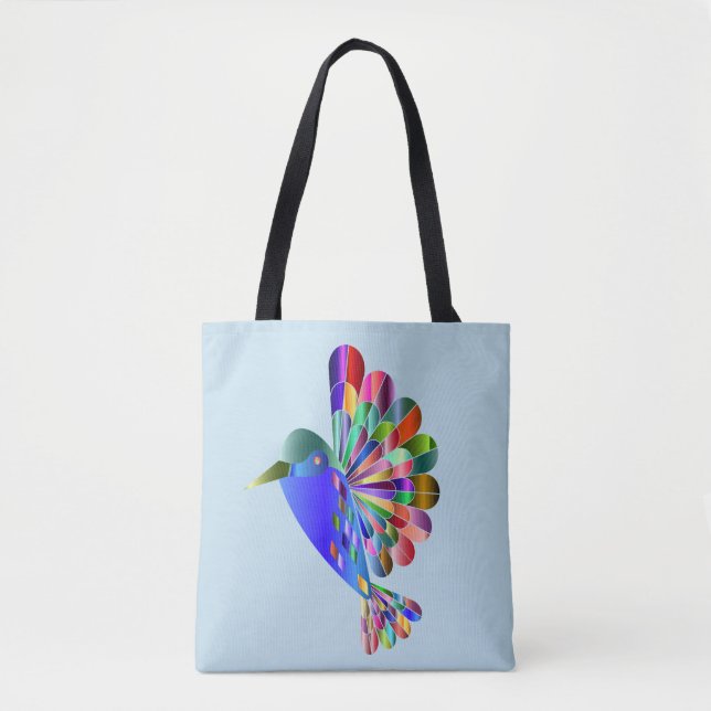 TOTE BAG HUMMINGBIRD ART COULEURS DE COULEURS FOURRE-TOUT (Devant)